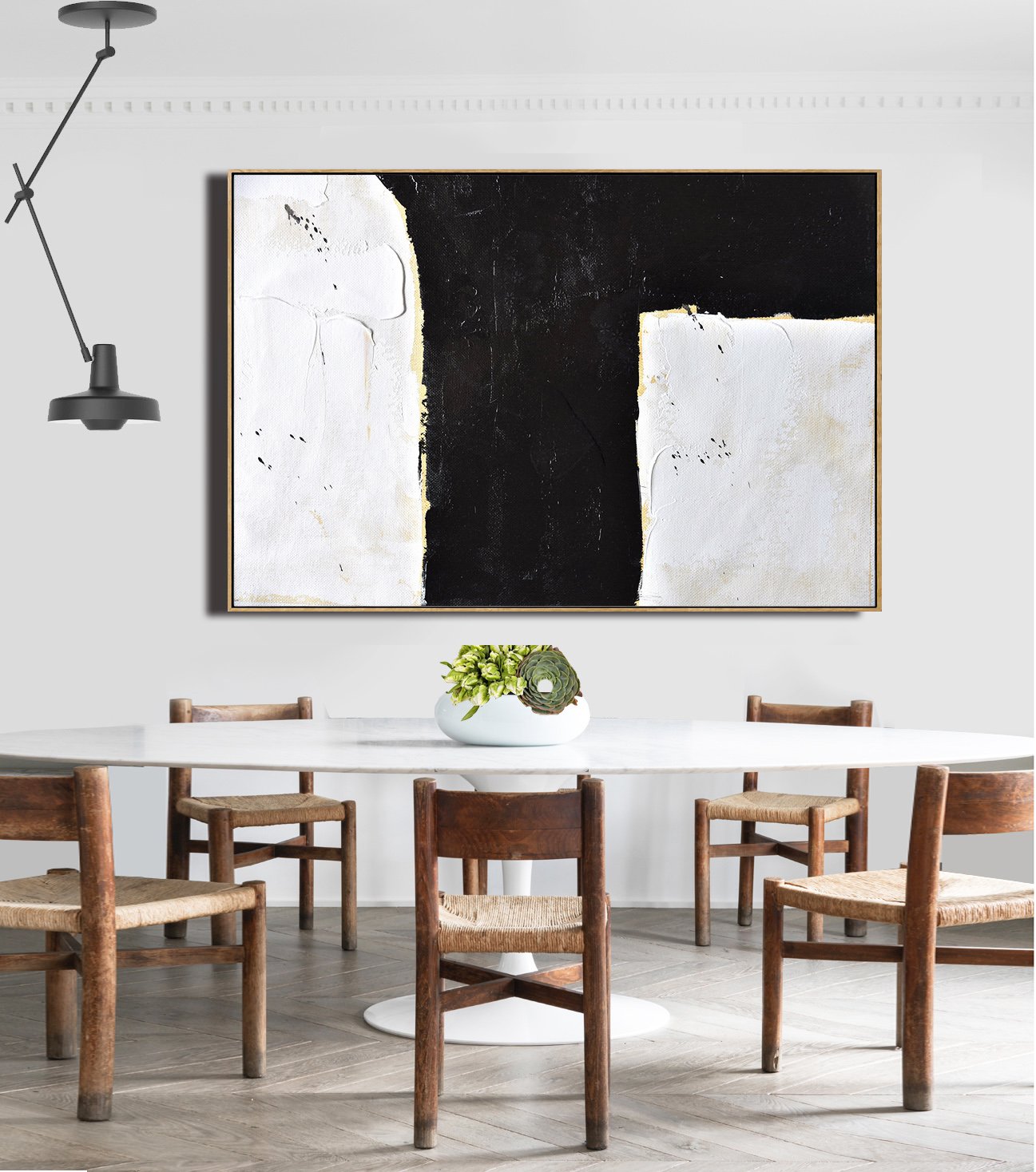 Horizontal Palette Knife Minimalist Art #C36Z